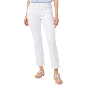 Paige Distressed Raw Hem White Cropped Jeans - Size 29